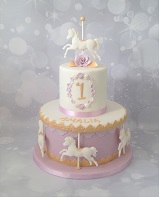 Carousel horse 1st birthday cake